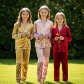 Personalized Velvet Pajama Set for Kids – Luxurious & Cozy Sleepwear
